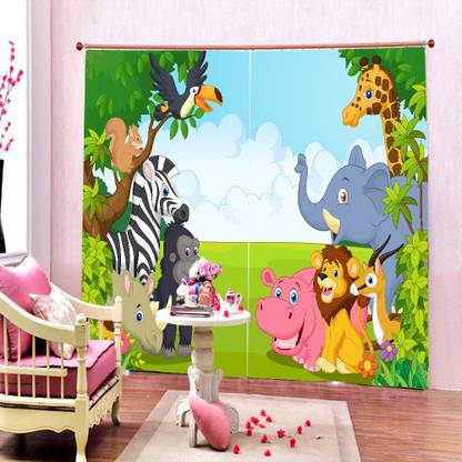 HOMADORN 274.32 cm (9 ft) Polyester Room Darkening Long Door Curtain (Pack Of 2)
