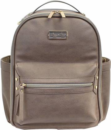 Itzy Ritzy Mini Diaper Bag Backpack With Changing Pad, Taupe Backpack Diaper Bag