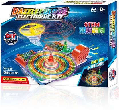 amiciSmart DIY Science Experiment Kit for Kids Electronic Circuits Blocks Connected by Snap, 20 Snap Modules Colour Electronic Kit Electronic Components Electronic Hobby Kit