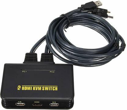 microware 2 port USB 2.0 HDMI switcher portable KVM switch connected to the mouse keyboard HDMI monitor KVM switch Plug and Play Media Streaming Device