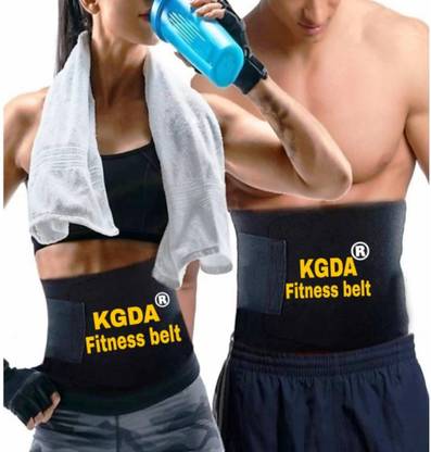 KGDA New Heavy FITNESS BELT (Free SIZE)sweat Belt, Slimming belt, Waist shaper, Tummy Trimmer, Sweat slim belt, Belly fat burner, Stomach fat burner, Best Quality, Super stretch, Unisex body shaper for men & women Slimming Belt