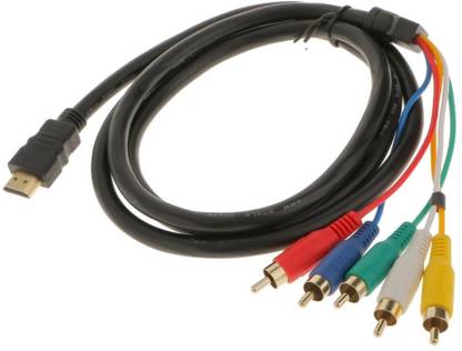 Vinayakart  TV-out Cable HDMI to 5 RCA RGB Audio Stereo AV Component Card Computer Adapter Cable (1.5 m)
