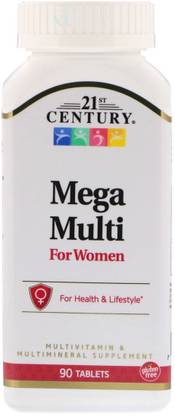21st Century Mega Multi, For Women, Multivitamin & Multimineral, 90 Tablets