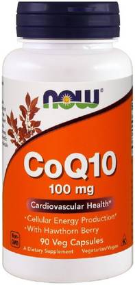 Now Foods CoQ10, With Hawthorn Berry, 100 mg, 90 Veg Capsules