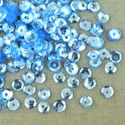 VS Store 5MM French Cut Sequins Sitara for Craft, Embroidery, and Jewellery Making (Blue, 100 Gram)