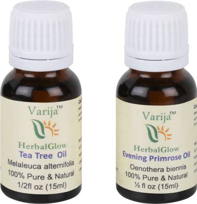 varija herbal glow Tea Tree Oil & Evening Primrose Oil 100% Undiluted (Combo of 2)