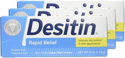 Desitin Creamy Diaper Rash Ointment Overnight Relief - 4 oz 3 Pack