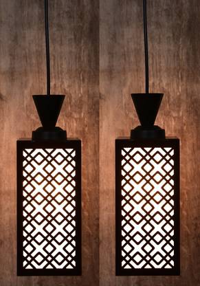 DecorVista Wooden Style Hanging Lamp Creative Wood Pendant For Rooms(PO2) Pendants Ceiling Lamp