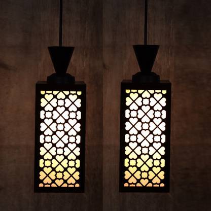 Prem Enterprises Light Creative Wooden Pendant Lamp for Room,Foyer,Hallway Ceiling Lamp(Black) Ceiling Light Ceiling Lamp