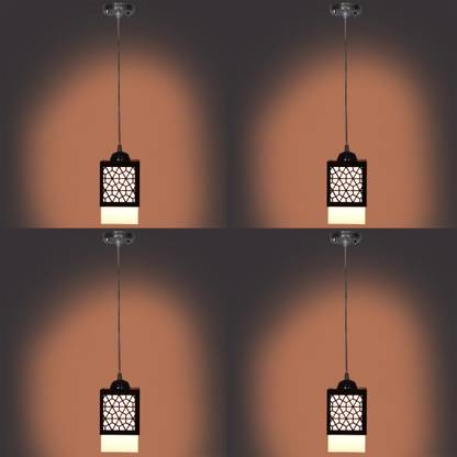 Gojeeva Wooden Hanging Lamp Style Hanging Lamp Creative Wood Pendant Light Lamp suitable for Living Room,Foyer,Bedroom,Hallway Pendants(PACK OF 4) Pendants Ceiling Lamp