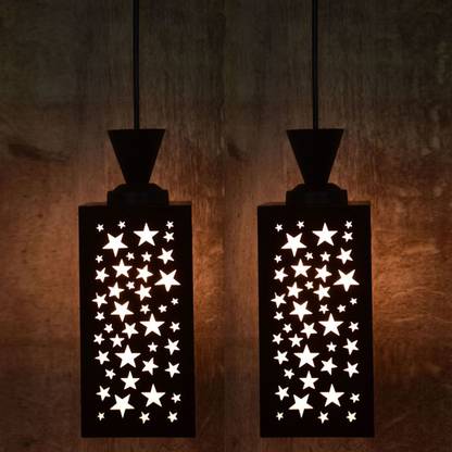 Gojeeva Wooden Hanging Lamp Style Hanging Lamp Creative Wood Pendant Light Lamp suitable for Living Room,Foyer,Bedroom,Hallway (Pack of 2) Pendants Ceiling Lamp