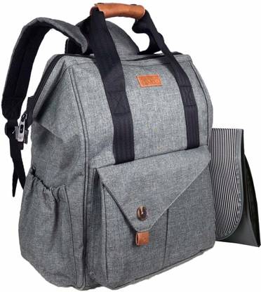 Hap Tim Multi-function Baby Diaper Bag Backpack W/ Stroller Straps- Insulated Pockets- Changing Pad Included, Nylon Fabric Waterproof for Moms & Dads (Gray-5279) [CAT_5627] Backpack Diaper Bag