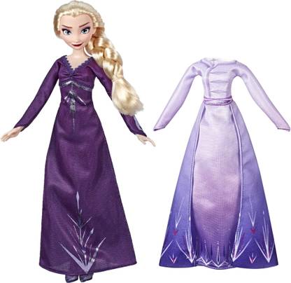 Disney Frozen Arendelle Fashions Elsa Fashion Doll, 2 Outfits, Nightgown,Dress - Frozen 2, For Kids Ages 3 & Up