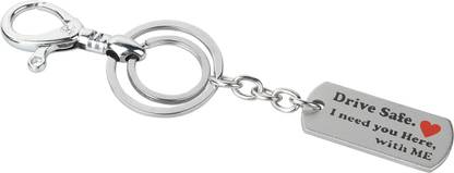 Flipkart SmartBuy Drive safe Boyfriend/Husband Silver Steel Keychain Key Chain