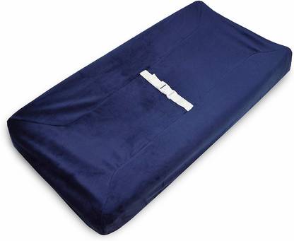 American Baby Company Heavenly Soft Chenille Fitted Contoured Changing Pad Cover, Navy, For
