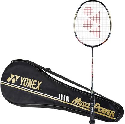 YONEX New Muscle Power Fifty Five LT (Graphite, G4 - 80g, 30 lbs Tension) Multicolor Strung Badminton Racquet