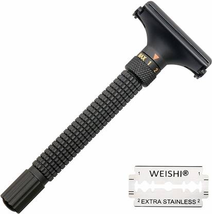 WEISHI Nostalgic Adjustable Butterfly Open Double Edge Safety Razor, Men
