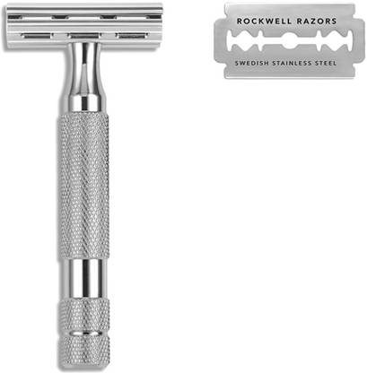 ROCKWELL RAZORS Adjustable Double Edge Safety Razor In White Chrome, Men