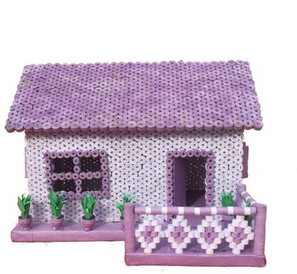 ArtNCraftBazaar Quilling Paper Small House Model 3 Decorative Showpiece  -  14 cm
