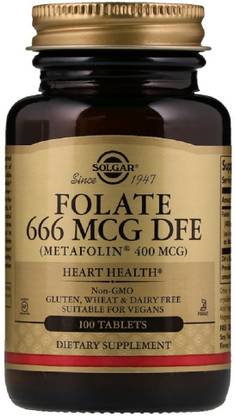 Solgar Folate as Metafolin, 400 mcg, 100 Tablets