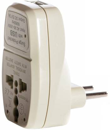 OREI India to Europe, Turkey, Spain (Type C) Travel Adapter Plug - 3 in 1 with USB Worldwide Adaptor