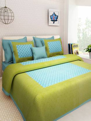 shree sd creation 170 TC Cotton Double Printed Flat Bedsheet