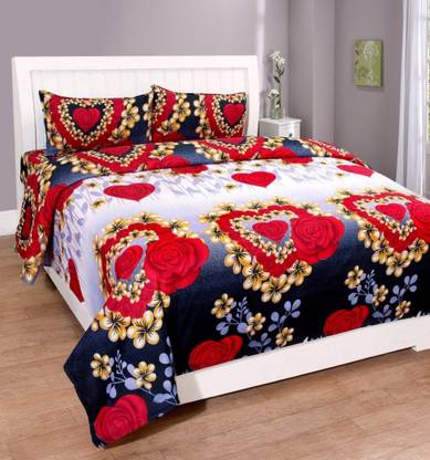 Ambey Textiles 152 TC Cotton Double Printed Flat Bedsheet