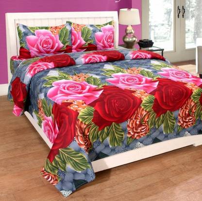 Ambey Textiles 152 TC Cotton Double Printed Flat Bedsheet