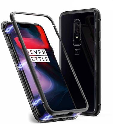 KHR Back Cover for Oneplus 6T Built-in Powerful Magnet [Wireless Charging Support] Magnetic Cover Metal