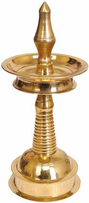 COPPER KITCHEN Brass Kerala Nilavilakku (18 inch Height, 2.8 kg) | Brass Kerala Style Diya Lamp | Karthigai Deepam Vilaku | Vishu Pooja Lamp | Brass Diya Lamp | Brass Pan Deep | Home Decor Brass Table Diya