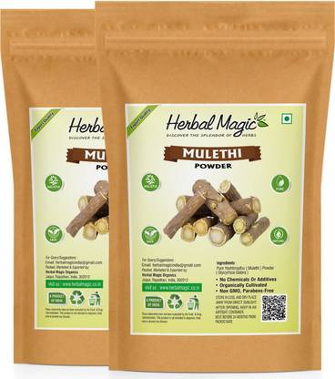 Herbal Magic Pure Mulethi / Yashtimadhu ( Licorice ) Powder For Face - Twin Pack