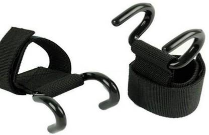 SPUNN Weight Lifting Hook Wrist Straps (for Both Hands) - Gym Support Straps Hand Grip/Fitness Grip