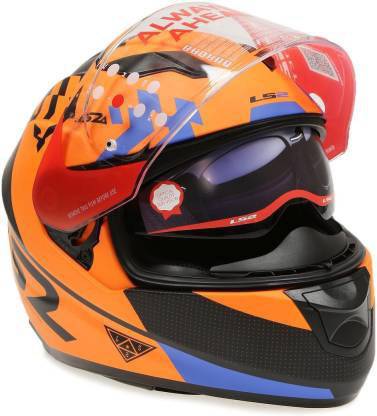 LS2 LS-02 Motorbike Helmet (Orange) Motorbike Helmet