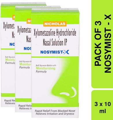 Nicholas Nasal Spray NosyMist - X , Pack of 3 Manual Nasal Aspirator