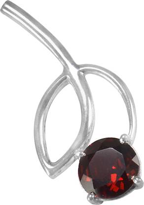 Silvesto India Garnet Oval Faceted Handmade Jewelry Manufacturer Jaipur Rajasthan India 925 Sterling Silver Pendant Prong Setting-Pendant Sz 3.5 cm Garnet Stone, Sterling Silver Pendant