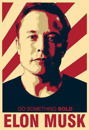 Elon Musk Motivational Poster Paper Print