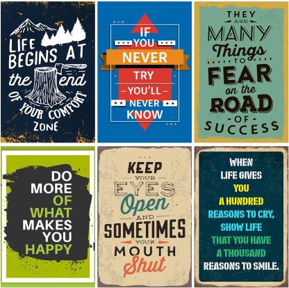 Combo Pack of 6 Motivational Wall Posters and Inspirational Quotes for ...