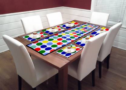 RS Collection Blue, Red, Green PVC Table Linen Set