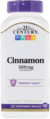 21st Century Cinnamon, 1000 mg, 120 Vegetarian Capsules