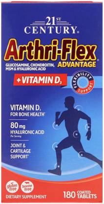 21st Century Arthri-Flex Advantage + Vitamin D3, 180 Coated Tablets