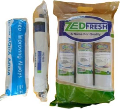 Zed Fresh ZedFresh Sediment, Pre carbon, Post carbon, Pro Plus 75 memron,Pipe and 4 Connectors Solid Filter Cartridge