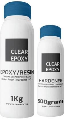 CLEAR EPOXY Resin and Hardener Combo pack 1.5Kg (Transperent, Non-Yellowing & Anti-bubbling)