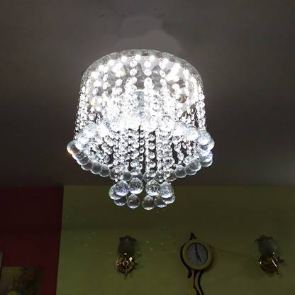 Blumelt Auto Rotating 3 Color Light Modern Glass Chandelier Ceiling Lamp