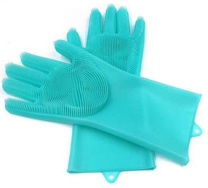 MARCRAZY Silicon Cleaning Gloves Wet and Dry Glove Set Wet and Dry Disposable Glove