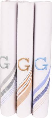 poksi Embroidered handkerchief with initials "G" Handkerchief ["White"] Handkerchief