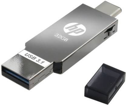 HP Type 'C' OTG 3.1 Metal USB Dual Drive X304m 32 GB OTG Drive Compatible with Laptop, Desktop Computer, Television, Mobile, Netbook USB 3.1, USB 2.0, USB 3.0 Metal Case