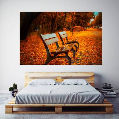 Bench Wallpaper Wall Art Canvas Painting Abstract Landscape Pictures Paper Print Paper Print