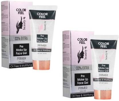 कलर फील 33% Extra Pre Make Up Face Gel Primer ( 2 Pc x 40 ml ) प्राइमर  - 80 ml