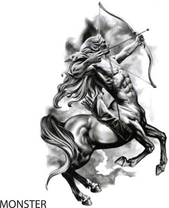 Monster HALF HUMAN HORSE Tattoo for Men Women Waterproof Temporary Body Tattoo
