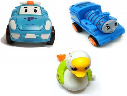 Q Box ROBO CAR , key operated duck and robo train running toy
